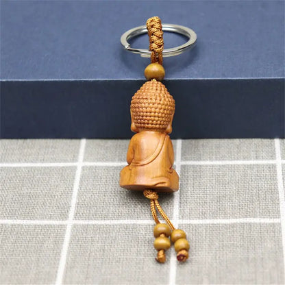 Porte-clés petit Bouddha en bois