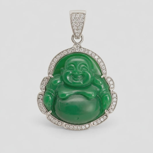 Pendentif Bouddha Jade Véritable : rotation 360