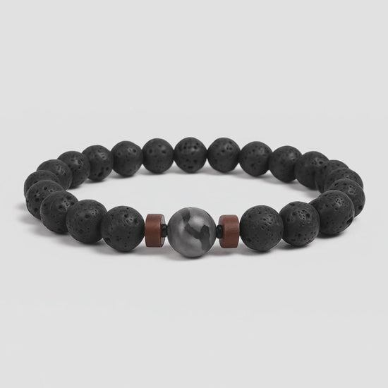 Bracelet en pierre de Lave : rotation 360