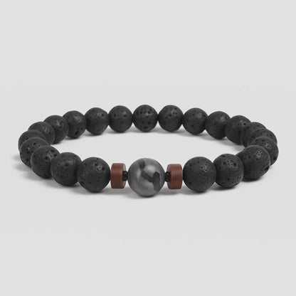 Bracelet en pierre de Lave : rotation 360