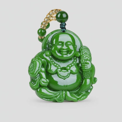 Pendentif en Jade Bouddha : rotation 360
