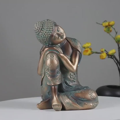 Statue Bouddha endormi en résine