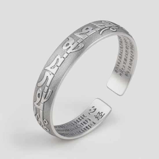 Bracelet Mantra Tibétain en Argent : rotation 360