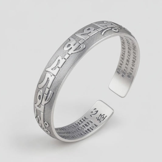 Bracelet Mantra Tibétain en Argent : rotation 360