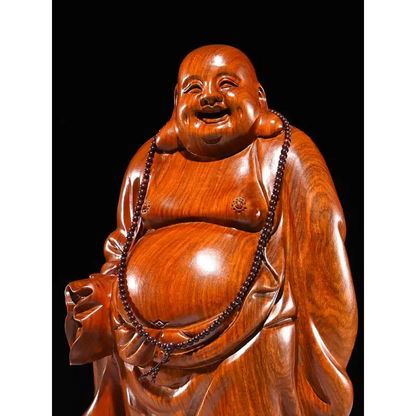 Statue Bouddha Rieur Maitreya Bois massif