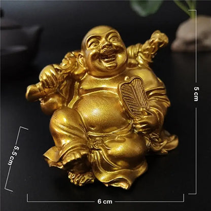 Statuette Bouddha Rieur - éventail