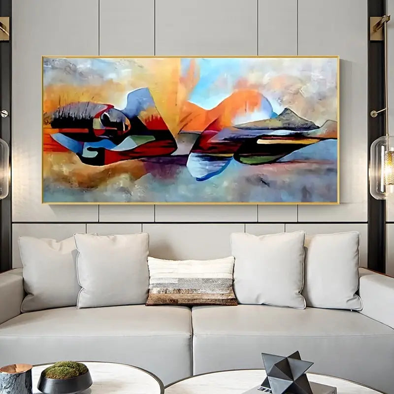 Tableau abstrait de Bouddha couché
