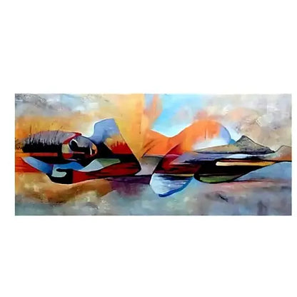 Tableau abstrait de Bouddha couché - 80x160cm