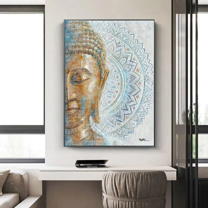 Tableau tête de Bouddha Mandala