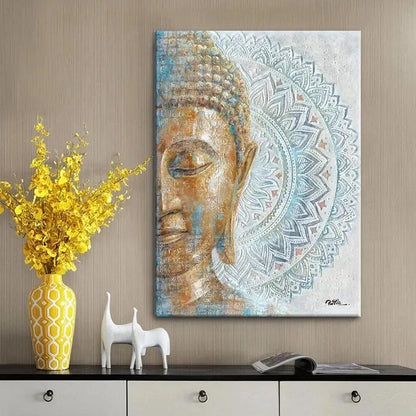 Tableau tête de Bouddha Mandala