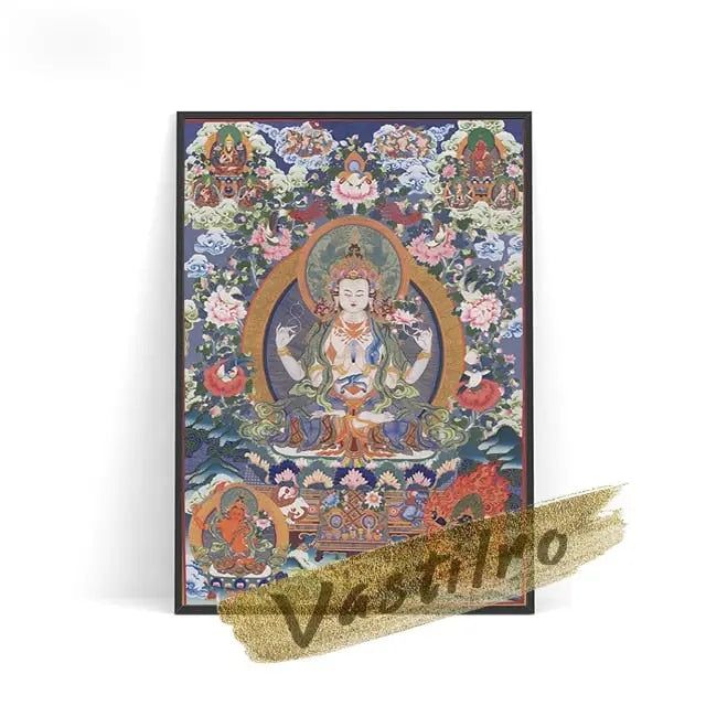 Tableau toile Thangka - 13x18cm No Frame / 11