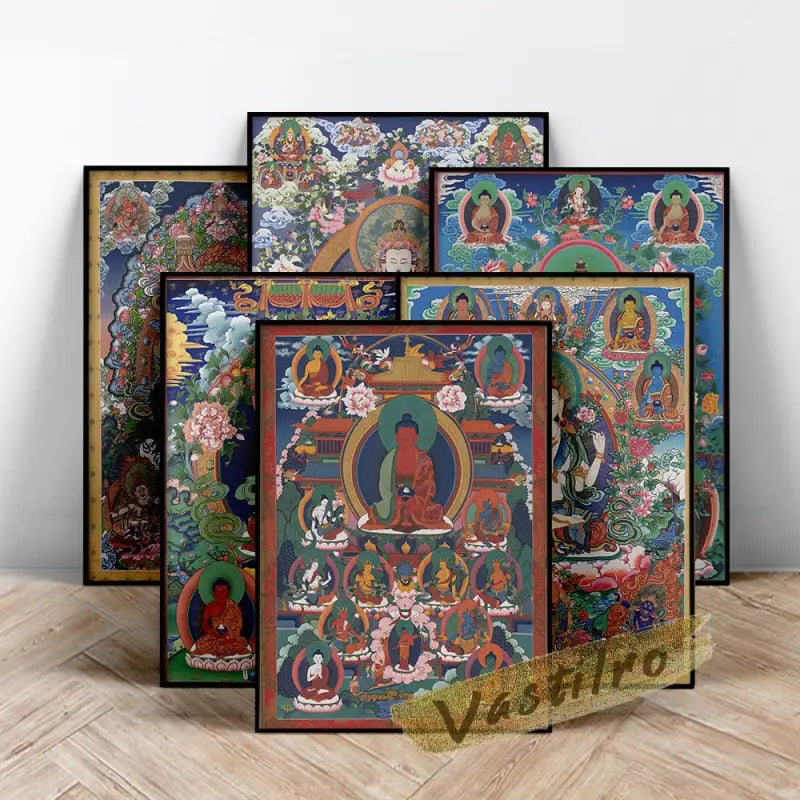 Tableau toile Thangka tibétain, impression haute résolution encre imperméable