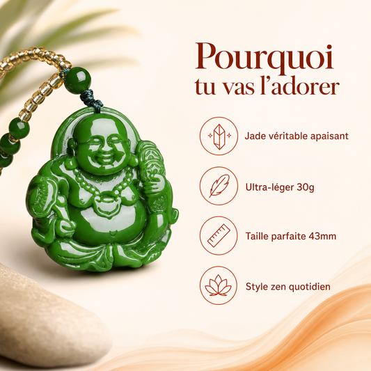 Pendentif en Jade Bouddha : benefices cles